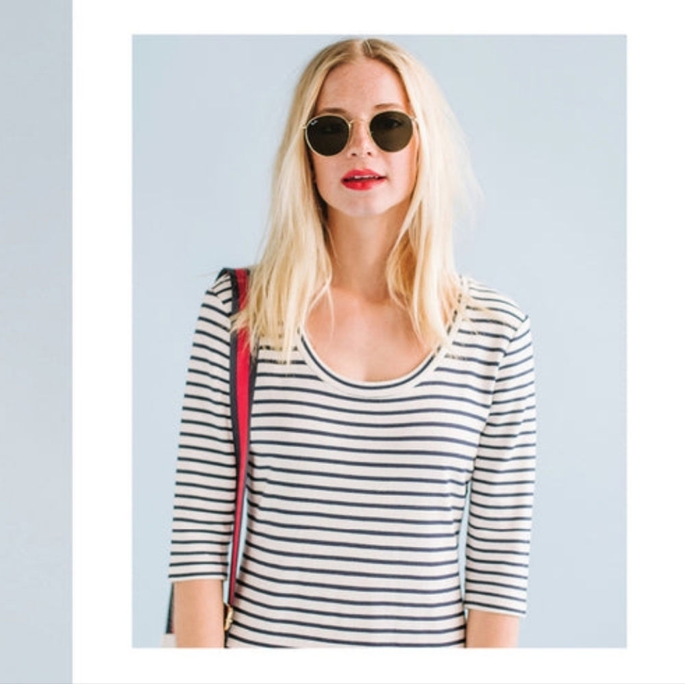 Striped Navy and White Sheath Dress - Casual Women’s Dress - Picture 8 of 10
